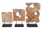 Natural Teak Wood Riser Stands Set of 3 | Home Decor Accent