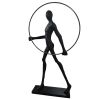 Modern Black Statue With Hoop