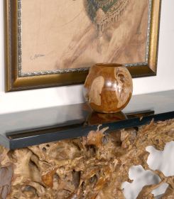 Rustic Large Teak Wood Natural Floor Vase