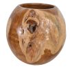 Rustic Large Teak Wood Natural Floor Vase