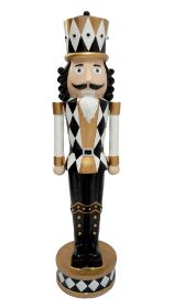 38-inch Elegant White & Gold Nutcracker Soldier Figurine