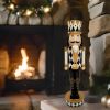 38-inch Elegant White & Gold Nutcracker Soldier Figurine