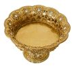 Large Opulent Gold Pedestal Bowl - Decorative Centerpiece Display