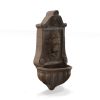 Lion Head Outdoor Wall Fountain, Terra Cotta Resin Hanging Decor