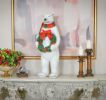 Christmas Polar Bear Figurine With Holiday Wreath