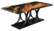 Modern Industrial Gold-Finished Iron & Acrylic Accent Table