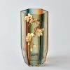 Amber Bloom Hexagonal Vase