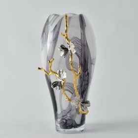 Small Silver Monarch Midnight Swirl Vase