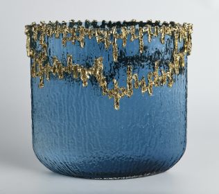 Small Blue Cascade Luxe Vase