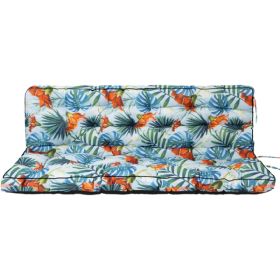 Outdoor Swing Cushions 55Inch,Waterproof 4in Thick Porch Swing Cushion Replacement With Backrest And Ties,Comfortable2-3Seat Pation Swing Pad For Back