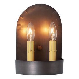 Short 2-Light Colonial Electric Tin Sconce
