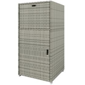 Outdoor Towel Rack For Pool W Drawer & Cabinet, Gray