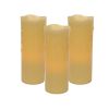 LED Wax Dripping Pillar Candle (Set of 3) 3"Dx8"H Wax/Plastic