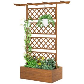 Cedar-Tone Trellis Planter Box – 2-in-1 Raised Garden Bed
