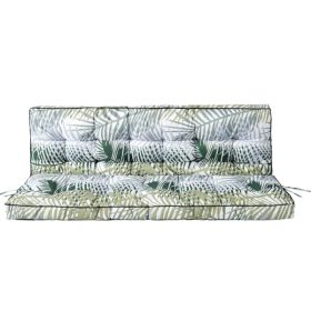 Outdoor Swing Cushions 55Inch,Waterproof 4in  Thick Porch Swing Cushion Replacement With Backrest And Ties,Comfortable 2-3 Seat Pation Swing Pad For B