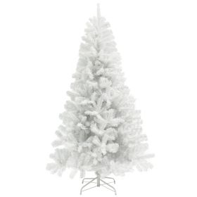 7.5ft Unlit Artificial White Christmas Tree, Holiday DÃ©cor with 1346 Branch Tips, Auto Open and Steel Base