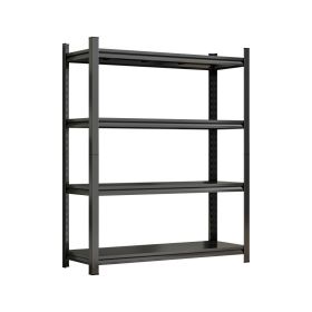4-Tier Height-Adjustable Metal Storage Rack, Vertical Organizer, 63H X45.27 W X 17.7D, Black, Assembly Required