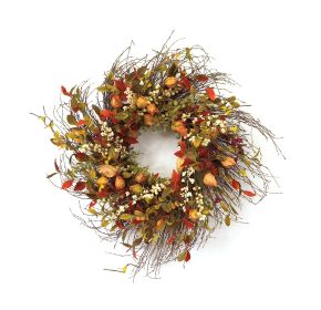 Cape Gooseberry Wreath 20"D Twig-Fabric