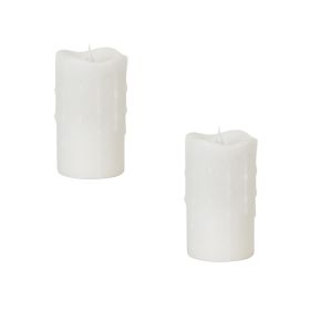 Simplux LED Dripping Candle With Moving Flame (Set of 2) 3"D x 5"H