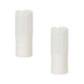 Simplux LED Dripping Candle W/Moving Flame (Set of 2) 3"D x 9"H