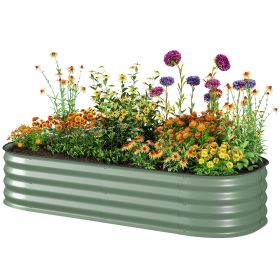 4.9' x 2' x 1' Galvanized Raised Garden Bed Kit, Metal Planter Box with Safety Edging, Green