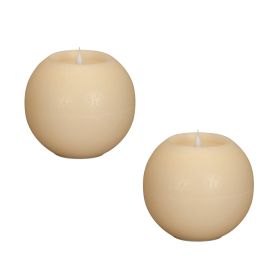 Simplux Round Candle W/Moving Flame (Set of 2 W/Remote)