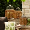 Decorative Birdcage Trio Wood & Metal (17.75", 21.75", 25.25"H)