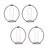 Set Of 4 Hanging Glass Vases On 9" Circle Stands