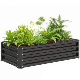 4x2x1' Galvanized Raised Garden Bed | Metal Planter Box For Vegetables, Gray