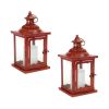 Lantern (Set of 2) 6"SQ x 13"H Metal/Glass