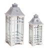 Set Of 2 Metal Lanterns - 24.5" & 33" Tall