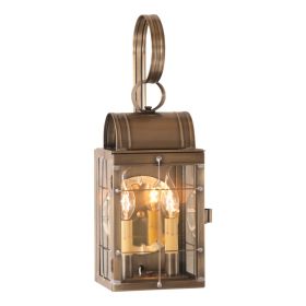 Double Wall Lantern in Weathered Brass - 2-Light