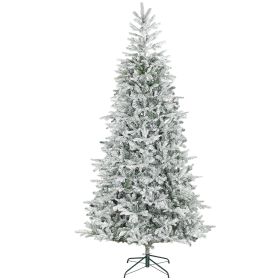 9 ft Artificial Frosted Christmas Tree with Realistic Branches, Wide Full Spruce, Hinged Xmas Tree, Easy Assembly