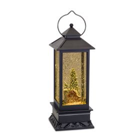 Lantern Snow Globe With Barn 10.5"H Plastic