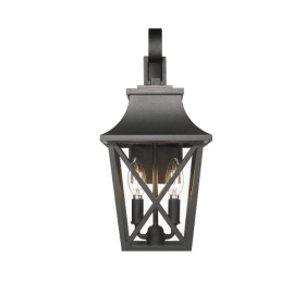 2-Light Modern Black Outdoor Wall Sconce - Waterproof Industrial Porch Light