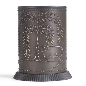 Candle Warmer with Willow and Sheep in Kettle Black