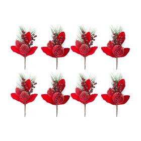Pomegranate & Pear Pick (Set of 8) 14"H, 15"H Polyester