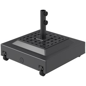 Outdoor Umbrella Stand Base With Wheels, Heavy Duty Patio Umbrella Base, Filled Up To 143lbs With Stand Or 112lbs With Water, Patio Umbrella Holder Fo