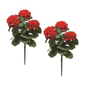 Geranium Bush (Set of 2) 20.25"H Polyester Stem
