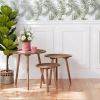 Wood Accent Table Set of 3 - Nested Round End Tables (16", 20", 24" Diameter)
