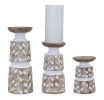 Candle Holder (Set Of 3) 5.5"H, 8"H, 10.25"H Resin
