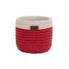 Set Of 2 Red & White Concrete Patio Plant Pots