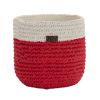 Set Of 2 Red & White Concrete Patio Plant Pots