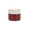 Plaid Candle Holder (Set Of 2) 3.75"D x 3.5"H, 5"D x 4"H Ceramic