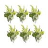 Queen Anne & Foliage Spray (Set of 6) 21.5"H Polyester Stem