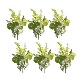 Queen Anne & Foliage Spray (Set of 6) 21.5"H Polyester Stem