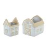 Set Of 2 Porcelain House Planters