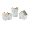 Set Of 3 Porcelain House-Shaped Planters