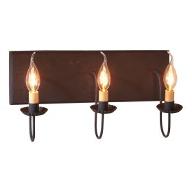 3-Light Vanity Light in Hartford Black over Red