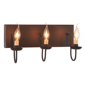 3-Light Vanity Light in Sturbridge Black with Red Stripe